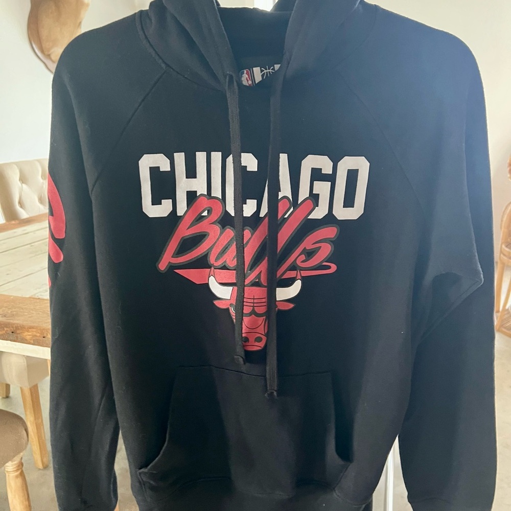 NBA Chicago Bulls Black Hoodie with Red and White Logo - Youth